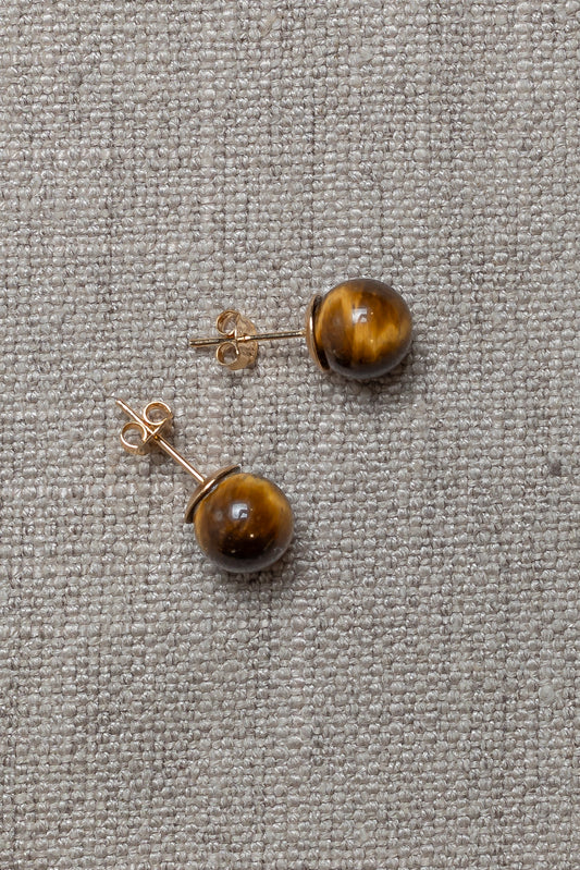 Brinco Botão Olho de Tigre