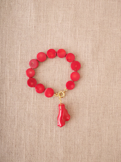 Pulseiras discos com Coral