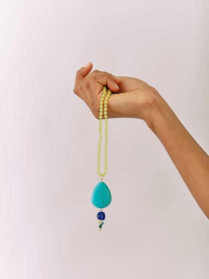 Colar Maria Gaudi Verde com turquesa