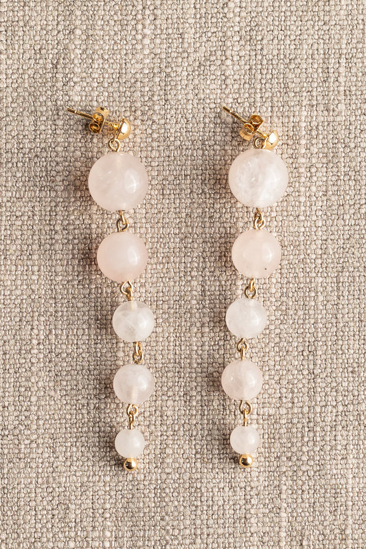 Brinco Claudinha Quartzo Rosa