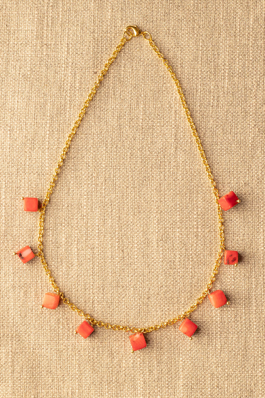 Colar Anarê Coral Vermelho