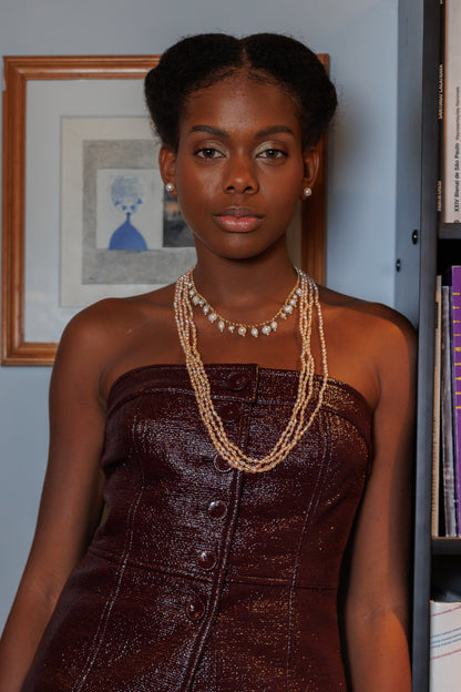 Colar Perola 85 Rose